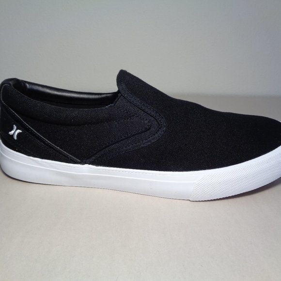 Hurley Size 10.5 M ARLO SLIP Black Canvas Sneakers Loafers New Men's Shoes - Picture 2 of 14